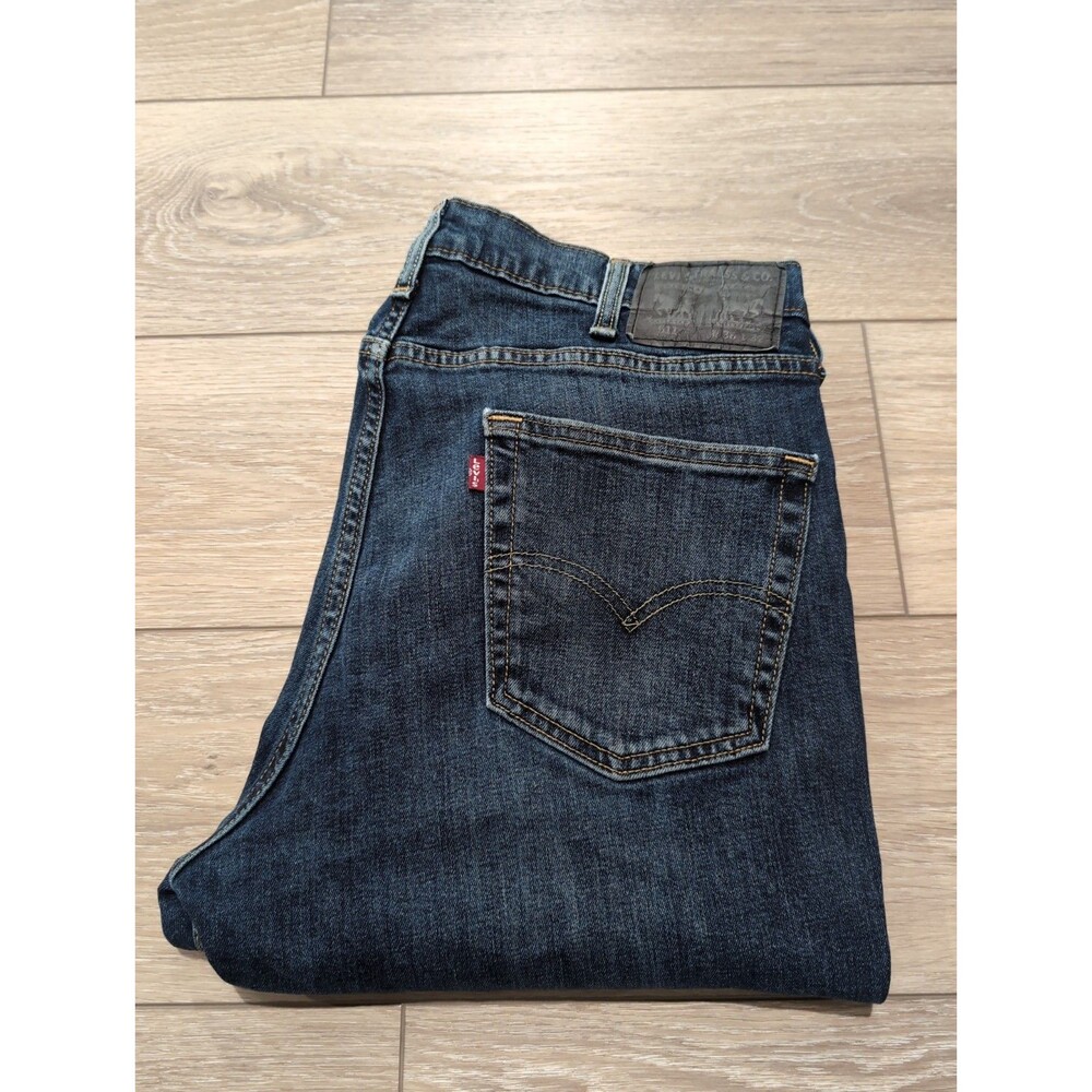 LEVI'S 511 SLIM STRETCH DARK WASH BLUE DENIM JEANS MEN'S SIZE 38X32  EUC